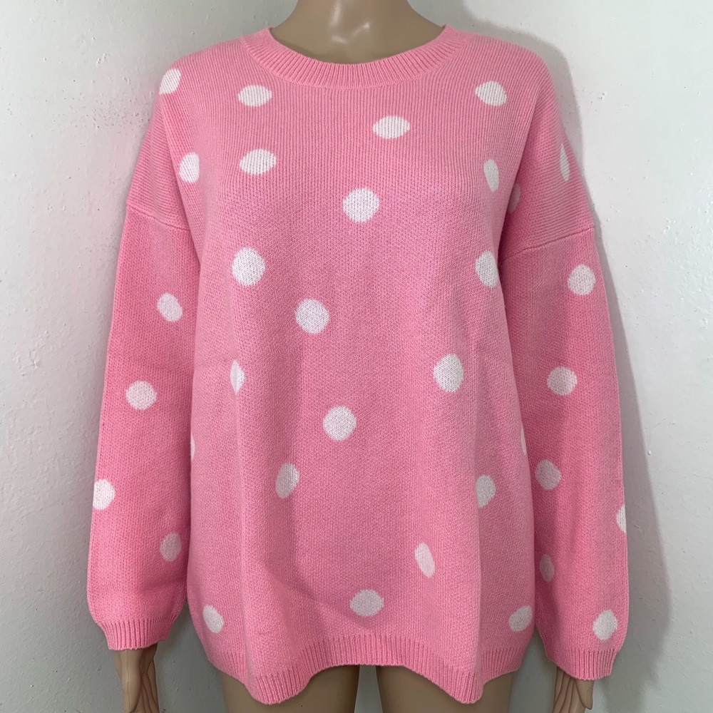 The Script Sweater Cashmere Polka Dot New Sz S - Picture 1 of 5
